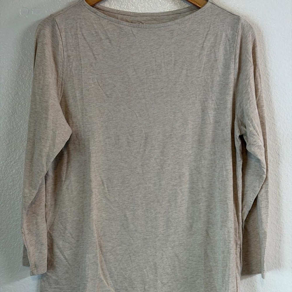 Orvis Perfect 3/4 Sleeve Tee Pima Cotton Blend Boat Neck Oatmeal Heather Size l